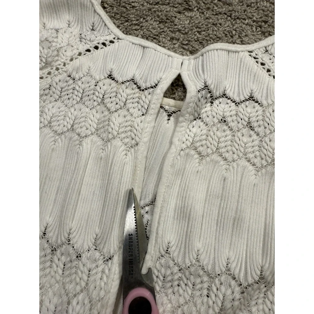 Free People Boho Lace Pattern Floral Art‎ Deco Blouse Whimsical Cottagecore XS